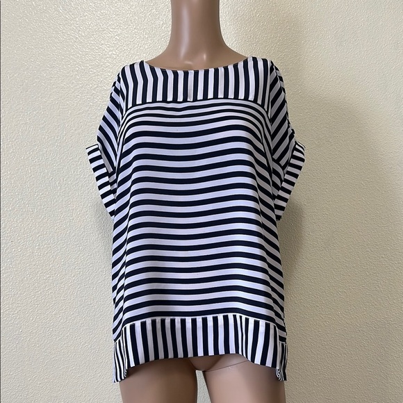 Christopher & Banks Navy and White Striped Women's Top - Picture 1 of 7
